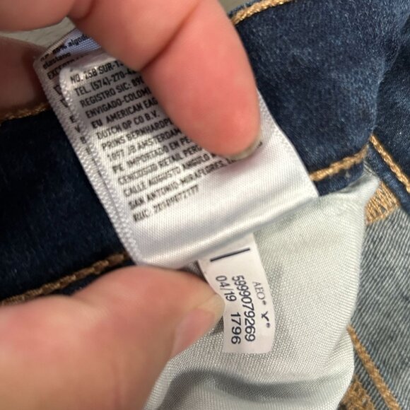 American Eagle Womens 0 Blue Skinny Jeans 360 Next Level Stretch Dark Wash Denim - Picture 11 of 13